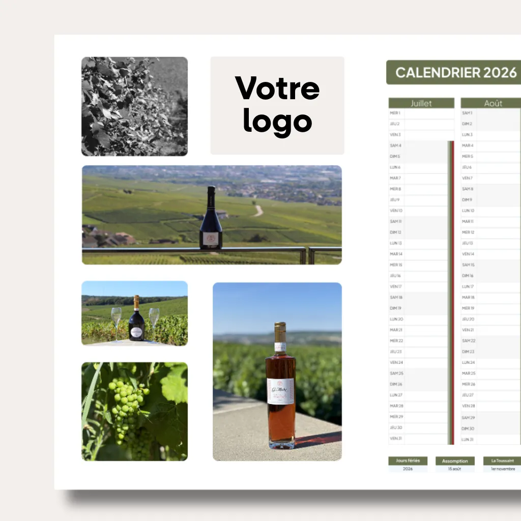 zoom sur un calendriers avec plusieurs photos
